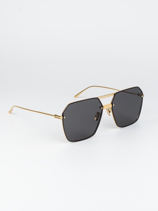 Bottega Veneta Women Sunglasses Gold Grey Pilot BV1045S 001 NEW AUTHENTIC main image 9